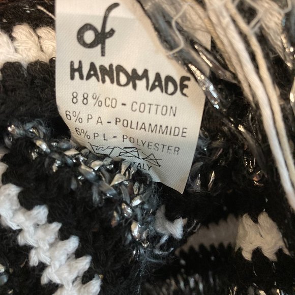 OF Handmade of Italy women's size S small metallic stretch knit freestyle poncho - Picture 6 of 7